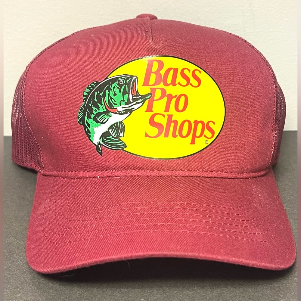 Bass Pro Shop Hat- Maroon- One size fits most, Pre- Owned